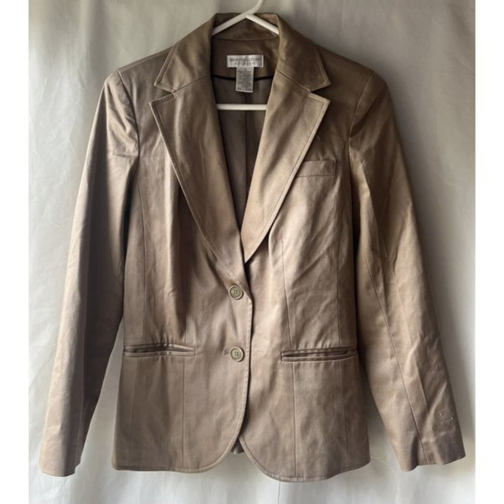 Worthington Tan Butto Up Blazer Stretch Suit Jacket Size 4